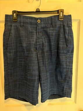 Under Armour Men's Navy Plaid Performance Shorts